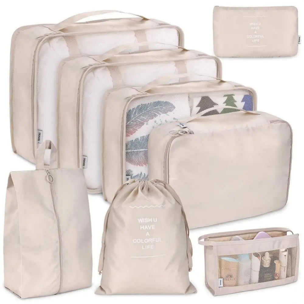 14/8/6Pcs Travel Organizer Set Clothe Shoe Tidy Pouch Wardrobe Suitcase Packing Set Storage Cases Portable Luggage Organizer