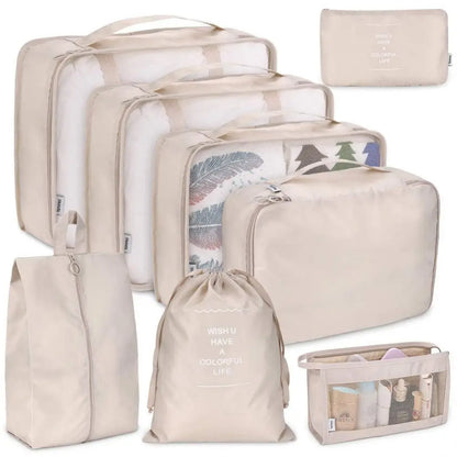 14/8/6Pcs Travel Organizer Set Clothe Shoe Tidy Pouch Wardrobe Suitcase Packing Set Storage Cases Portable Luggage Organizer