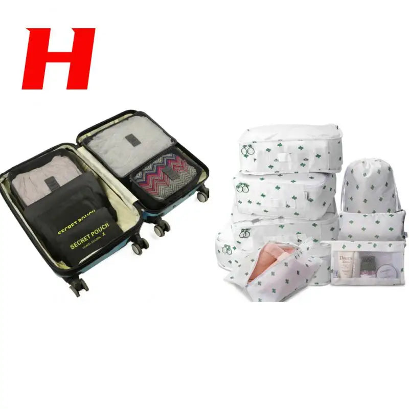 14/8/6Pcs Travel Organizer Set Clothe Shoe Tidy Pouch Wardrobe Suitcase Packing Set Storage Cases Portable Luggage Organizer