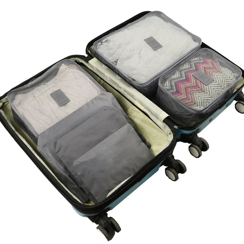 14/8/6Pcs Travel Organizer Set Clothe Shoe Tidy Pouch Wardrobe Suitcase Packing Set Storage Cases Portable Luggage Organizer