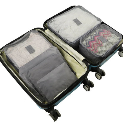 14/8/6Pcs Travel Organizer Set Clothe Shoe Tidy Pouch Wardrobe Suitcase Packing Set Storage Cases Portable Luggage Organizer