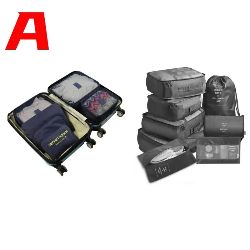 14/8/6Pcs Travel Organizer Set Clothe Shoe Tidy Pouch Wardrobe Suitcase Packing Set Storage Cases Portable Luggage Organizer