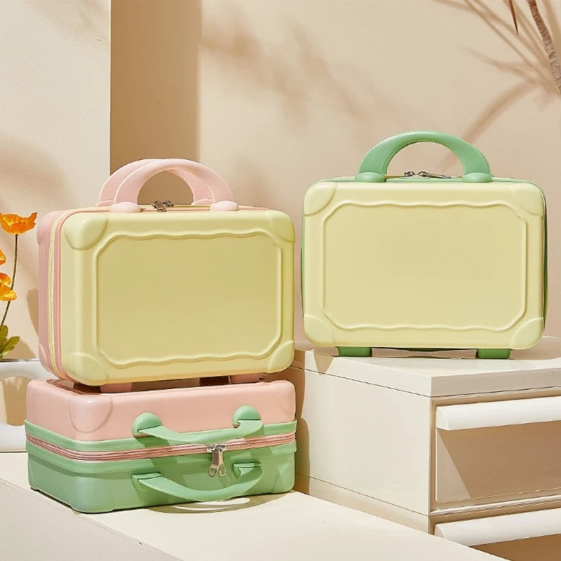 14 Inch Mini Hand Travel Luggage Cosmetic Bag Portable Carrying Bag Suitcase Makeup Bag for Women Girls