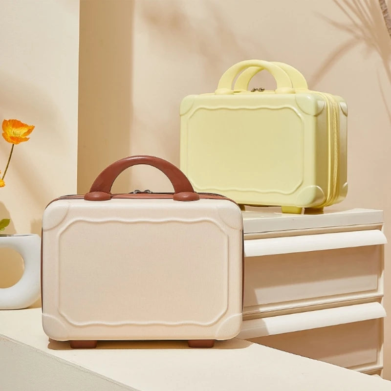 14 Inch Mini Hand Travel Luggage Cosmetic Bag Portable Carrying Bag Suitcase Makeup Bag for Women Girls