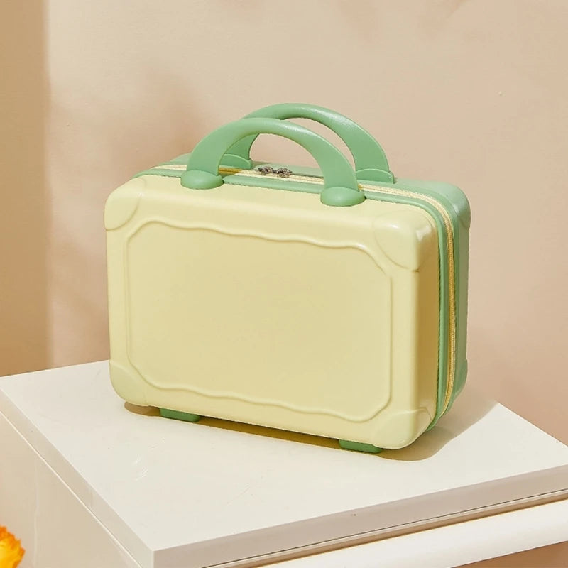 14 Inch Mini Hand Travel Luggage Cosmetic Bag Portable Carrying Bag Suitcase Makeup Bag for Women Girls