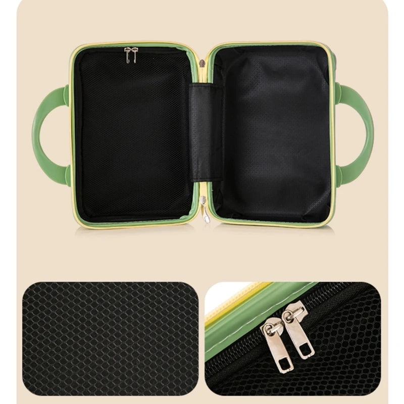 14 Inch Mini Hand Travel Luggage Cosmetic Bag Portable Carrying Bag Suitcase Makeup Bag for Women Girls
