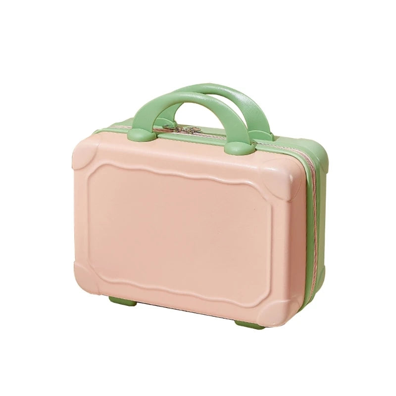 14 Inch Mini Hand Travel Luggage Cosmetic Bag Portable Carrying Bag Suitcase Makeup Bag for Women Girls