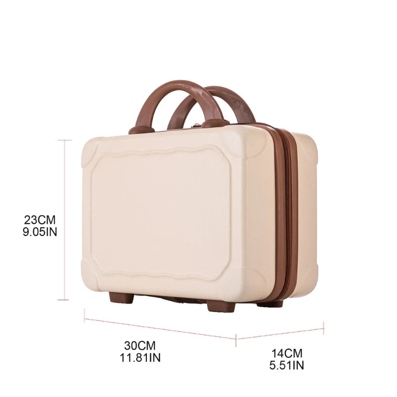 14 Inch Mini Hand Travel Luggage Cosmetic Bag Portable Carrying Bag Suitcase Makeup Bag for Women Girls