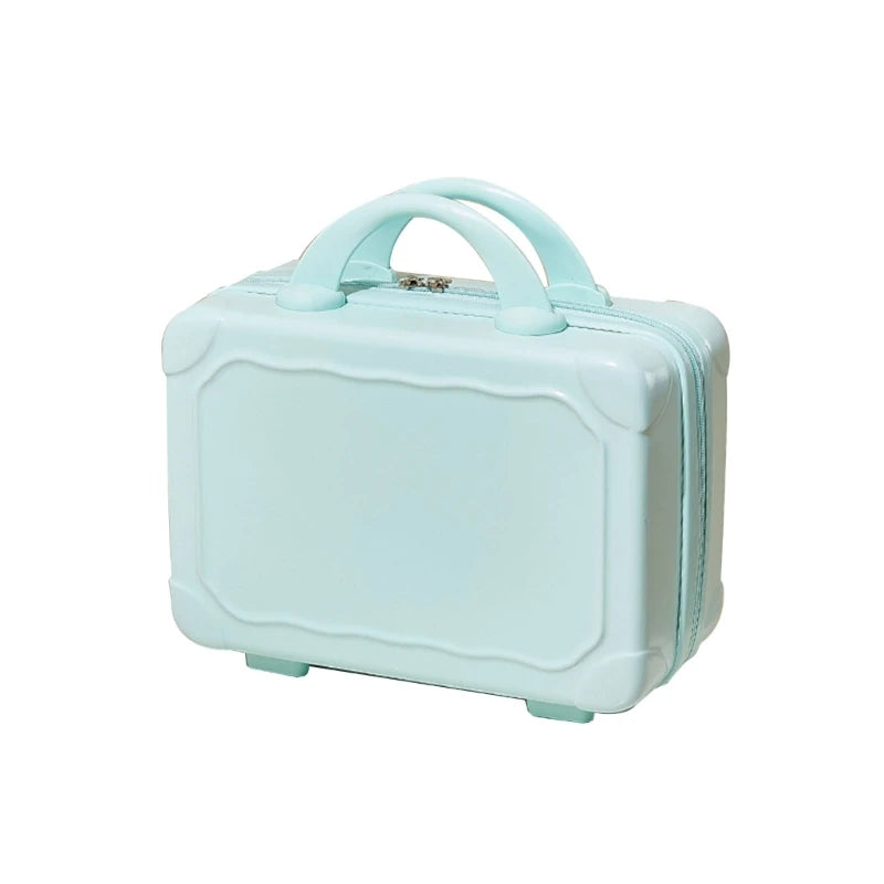 14 Inch Mini Hand Travel Luggage Cosmetic Bag Portable Carrying Bag Suitcase Makeup Bag for Women Girls