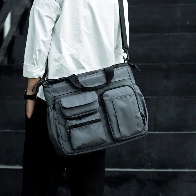 14 Pocket Men Shoulder Messenger Bag Waterproof Crossbody Bags Waterproof Oxford Travel Handbag Large Capacity Storage Work Bags