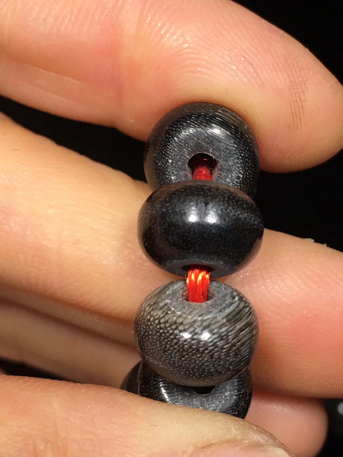 14"Tibetan Temple Collection Old Rhinoceros Horn Abacus Beads 108 Buddha Beads Necklace Pendant Amulet Town house Exorcism