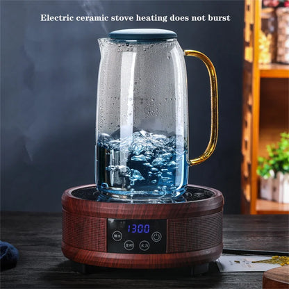 1400ml heat-resistant glass teapot ，Blue heated explosion-proof glass ，High capacity，Home Kitchen   tea set, juice cold kettle