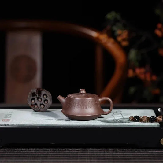 140ML Handcrafted Black Galaxy Kettle Yixing Clay Teapot Hand Painted  Health Longevity Suitable 1-2 People