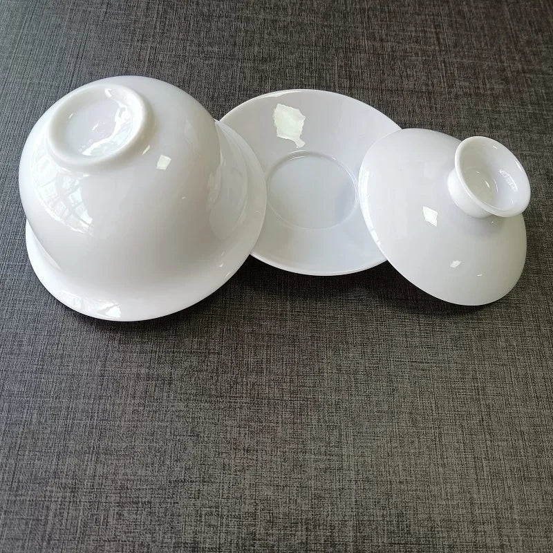 140ML Large Chinese Traditional GaiWan Tea Set Bone China Tea Sets Dehua Gaiwan Tea Porcelain Pot Set For Travel And Easy Kettle