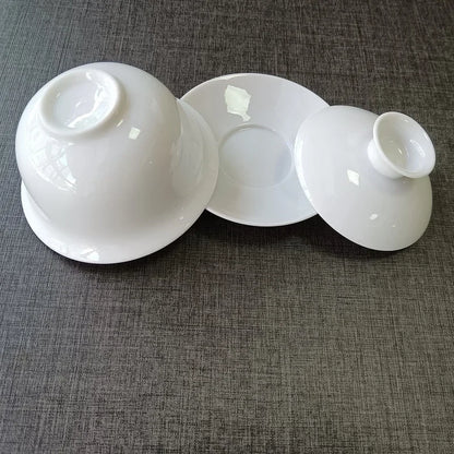 140ML Large Chinese Traditional GaiWan Tea Set Bone China Tea Sets Dehua Gaiwan Tea Porcelain Pot Set For Travel And Easy Kettle
