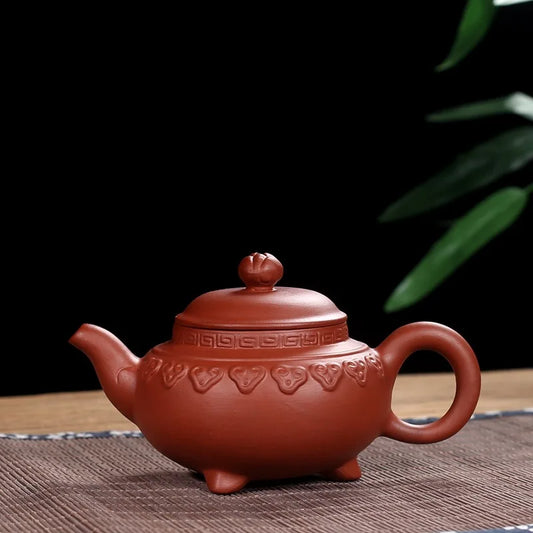 140cc Authentic Yixing Purple Clay Teapot Xishi Tea Pot Handmade Ball Hole Filter Tea Infuser Household Customized Teaware