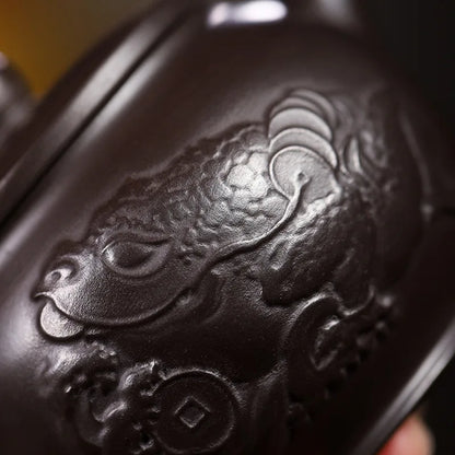 140cc Master Handmade Yixing Purple Clay Tea Pot Authentic Beauty Pot Raw Ore Zisha Puer Tea Infuser Customized Teaware
