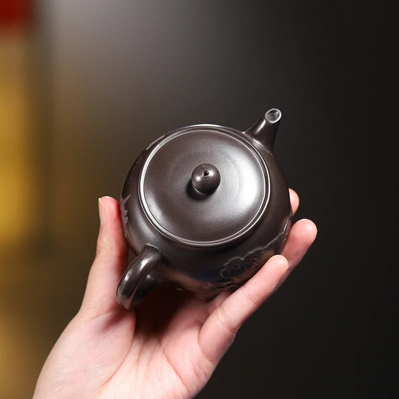 140cc Master Handmade Yixing Purple Clay Tea Pot Authentic Beauty Pot Raw Ore Zisha Puer Tea Infuser Customized Teaware