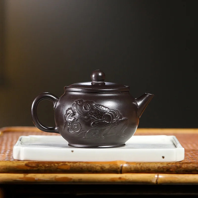 140cc Master Handmade Yixing Purple Clay Tea Pot Authentic Beauty Pot Raw Ore Zisha Puer Tea Infuser Customized Teaware