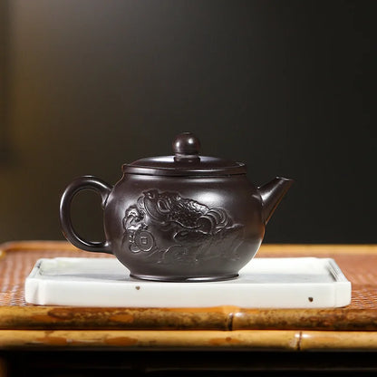 140cc Master Handmade Yixing Purple Clay Tea Pot Authentic Beauty Pot Raw Ore Zisha Puer Tea Infuser Customized Teaware