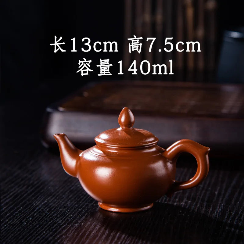 140cc Purple Clay Teapot Zhu Mud Small Capacity Tea Pot Chinese Tea Ceremony Accessories Customized Home Tea Set Decoration