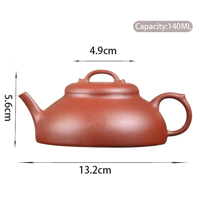 140ml Authentic Chinese Yixing Purple Clay Teapots Household Beauty Kettle Famous Artists Handmade Tea Pot Raw Ore Zisha Tea Set