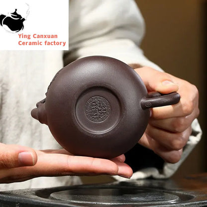 140ml Authentic Yixing Purple Clay Teapots Raw Ore Zhu Mud Bamboo Festival Tea Pot Chinese Tea Ceremony Customized Gifts