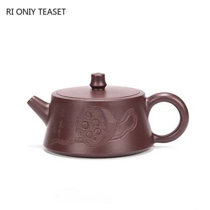 140ml Authentic Yixing Purple Clay Teapots Raw Ore Zhu Mud Filter Tea Pot Handmade Zisha Beauty Kettle Home Tea Set Accessories