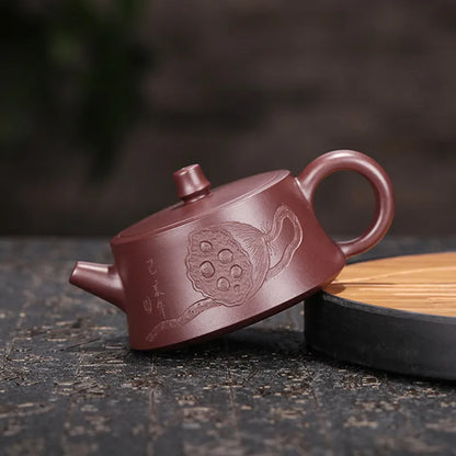 140ml Authentic Yixing Purple Clay Teapots Raw Ore Zhu Mud Filter Tea Pot Handmade Zisha Beauty Kettle Home Tea Set Accessories