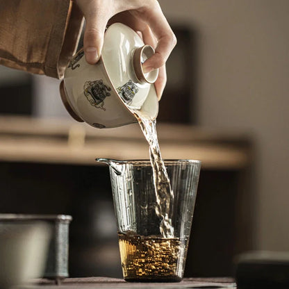 140ml Chinese Style Ceramics Gaiwan Teacup Handmade Tea Infuser Customize Porcelain Teaware Portable Tea Cups with Lid