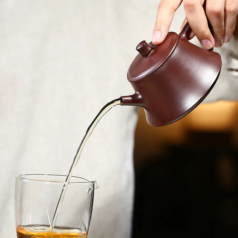 140ml Chinese Yixing Famous Purple Clay Teapots Famous Handmade High Stone Scoop Tea Pot Beauty Kettle Raw Ore Zisha Tea Set