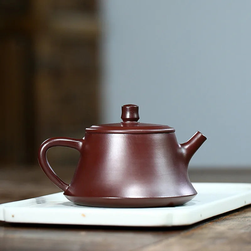 140ml Chinese Yixing Famous Purple Clay Teapots Famous Handmade High Stone Scoop Tea Pot Beauty Kettle Raw Ore Zisha Tea Set