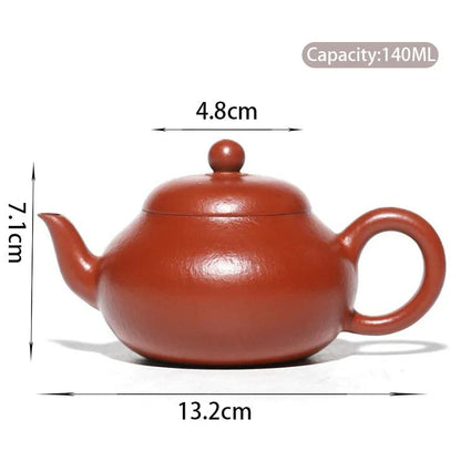 140ml Chinese Yixing Handmade Purple Clay Teapots Famous Artists Tea Pot Raw Ore Zhu Mud Beauty Kettle Zisha Tea Set Teaware