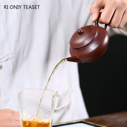 140ml Chinese Yixing Purple Clay Teapot Famous Artists Handmade Tea Pot Raw Ore Purple Mud Beauty Kettle Authentic Zisha Tea Set