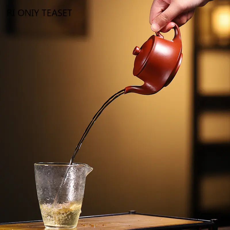 140ml Chinese Yixing Purple Clay Teapots Famous Artists Handmade Tea Pot Raw Ore Dahongpao Mud Beauty Kettle Zisha Tea Set