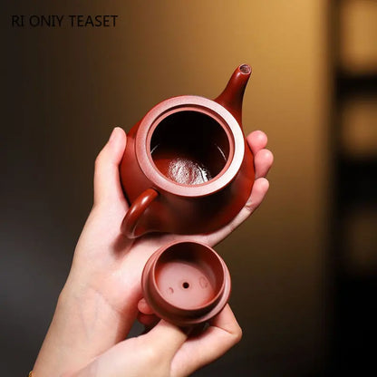 140ml Chinese Yixing Purple Clay Teapots Famous Artists Handmade Tea Pot Raw Ore Dahongpao Mud Beauty Kettle Zisha Tea Set