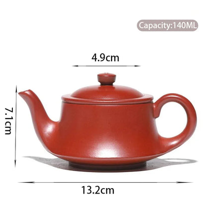 140ml Chinese Yixing Purple Clay Teapots Famous Artists Handmade Tea Pot Raw Ore Dahongpao Mud Beauty Kettle Zisha Tea Set