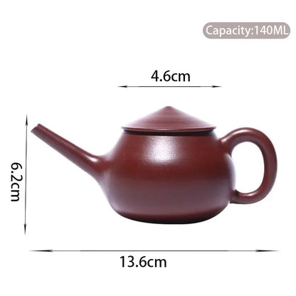 140ml Chinese Yixing Purple Clay Teapots Famous Artists Handmade Tea Pot Raw Ore Purple Red Mud Kettle Zisha Tea Set Teaware