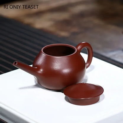 140ml Chinese Yixing Purple Clay Teapots Famous Artists Handmade Tea Pot Raw Ore Purple Red Mud Kettle Zisha Tea Set Teaware