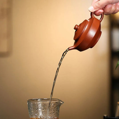 140ml Chinese Yixing Purple Clay Teapots Famous Artists Handmade Tea Pot Raw Ore Zhu Mud Beauty Kettle  Zisha Tea Set