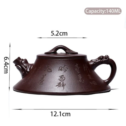 140ml Chinese Yixing Purple Clay Teapots Raw Ore Zhu Mud Stone Scoop Tea Pot Household Zisha Beauty Kettle Tea Set Accessories