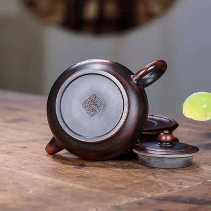 140ml Chinese Yixing Tradition Purple Clay Tea Pot Famous Artists Handmade Teapots Kettle Raw Ore Zisha Tea Set Home Teaware