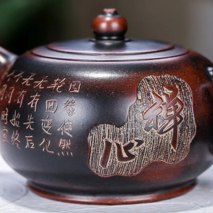 140ml Chinese Yixing Tradition Purple Clay Tea Pot Famous Artists Handmade Teapots Kettle Raw Ore Zisha Tea Set Home Teaware
