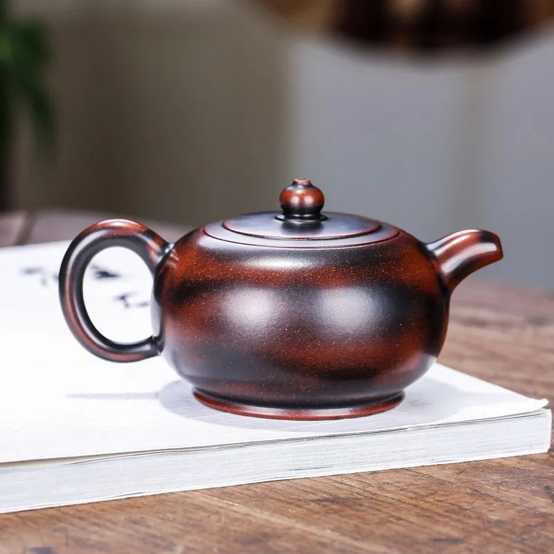 140ml Chinese Yixing Tradition Purple Clay Tea Pot Famous Artists Handmade Teapots Kettle Raw Ore Zisha Tea Set Home Teaware