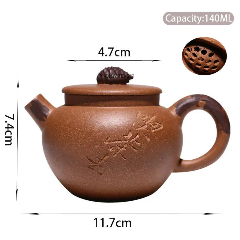 140ml High-end Yixing Purple Clay Teapots Handmade Tea Pot Raw Ore Colorful Section Mud Kettle Chinese Zisha Tea Set Customized