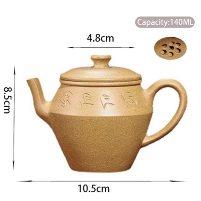140ml High-end Yixing Raw Ore Purple Clay Teapots Famous Artists Handmade Tea Pot Beauty Kettle Chinese Zisha Tea Set Collection