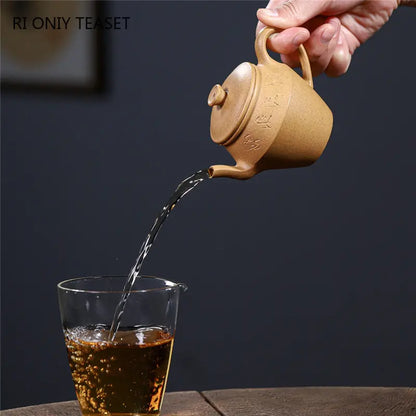 140ml High-end Yixing Raw Ore Purple Clay Teapots Famous Artists Handmade Tea Pot Beauty Kettle Chinese Zisha Tea Set Collection