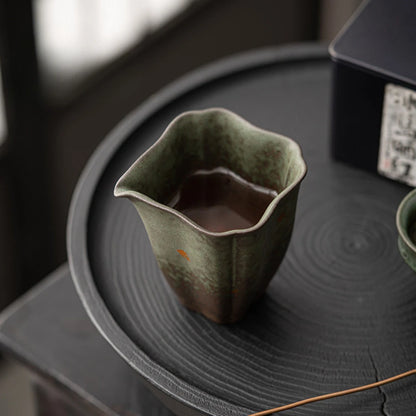 140ml Japanese Bench Green Pottery Tea Pitcher Antique Sharing Pot Cha Hai Household Justice Cup Oolong Tea Teaware Accessories