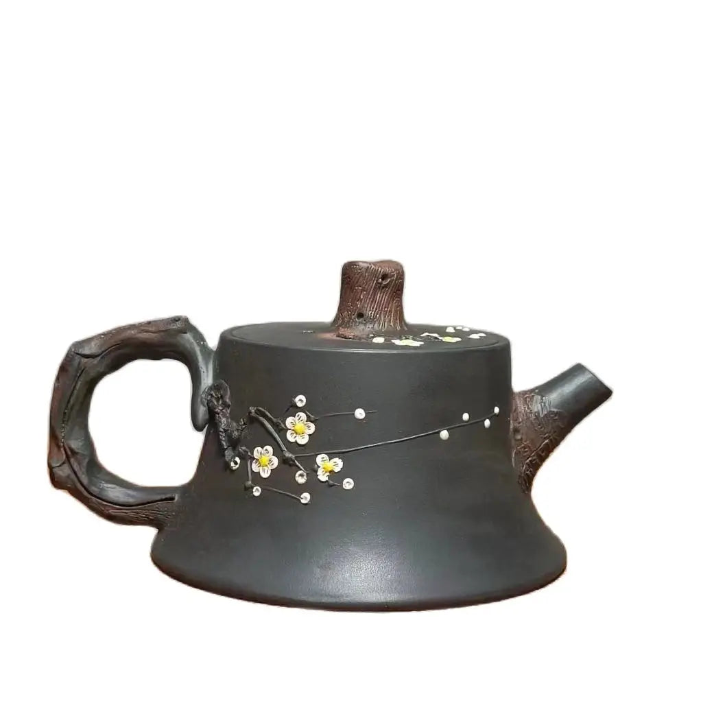 140ml Jianshui Purple Clay White Plum Pure Handmade Tea Pot(Not Yixing Zisha)  Ceramic  Kung Fu Tea Set Drinkware Tea Ceremony