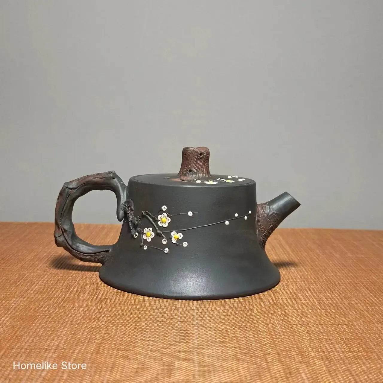 140ml Jianshui Purple Clay White Plum Pure Handmade Tea Pot(Not Yixing Zisha)  Ceramic  Kung Fu Tea Set Drinkware Tea Ceremony